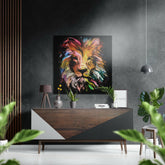 Lion Brushed Aluminium Dibond Wall Art.